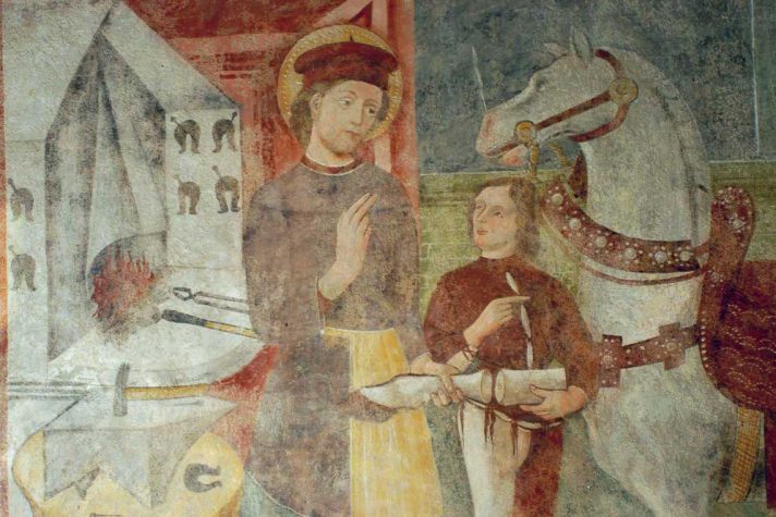 Affresco di Sant'Eligio nella chiesa dei Santi Cornelio e Cipriano