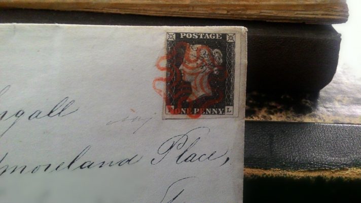 Il Penny Black su una lettera datata giugno 1840