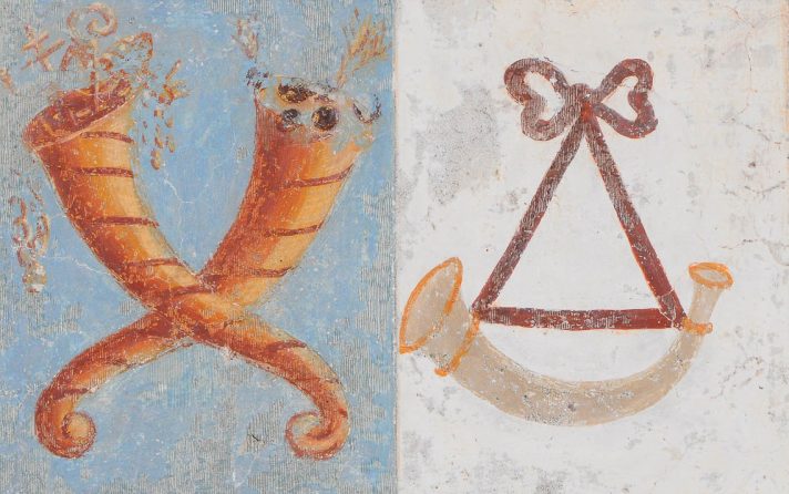 Stemmi della Famiglia Tasso negli affreschi della Chiesa di San Ludovico di Tolosa